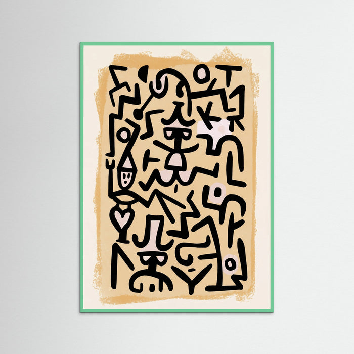 Mint Wood Rhythmic Abstract Figures