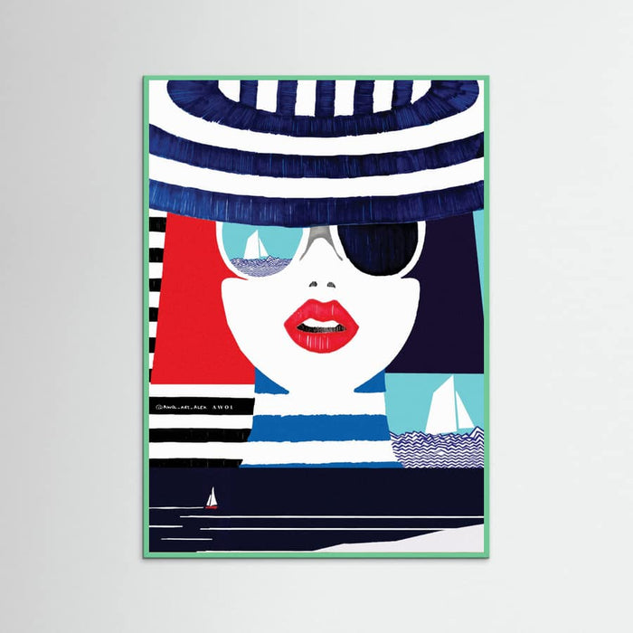 Riviera Style, Graphic Nautical Art Print Portrait Poster – Poster und Kunstdruck