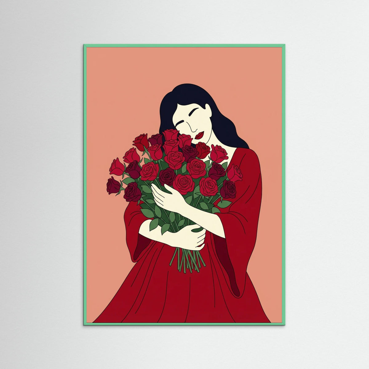 Mint Wood Rose Embrace