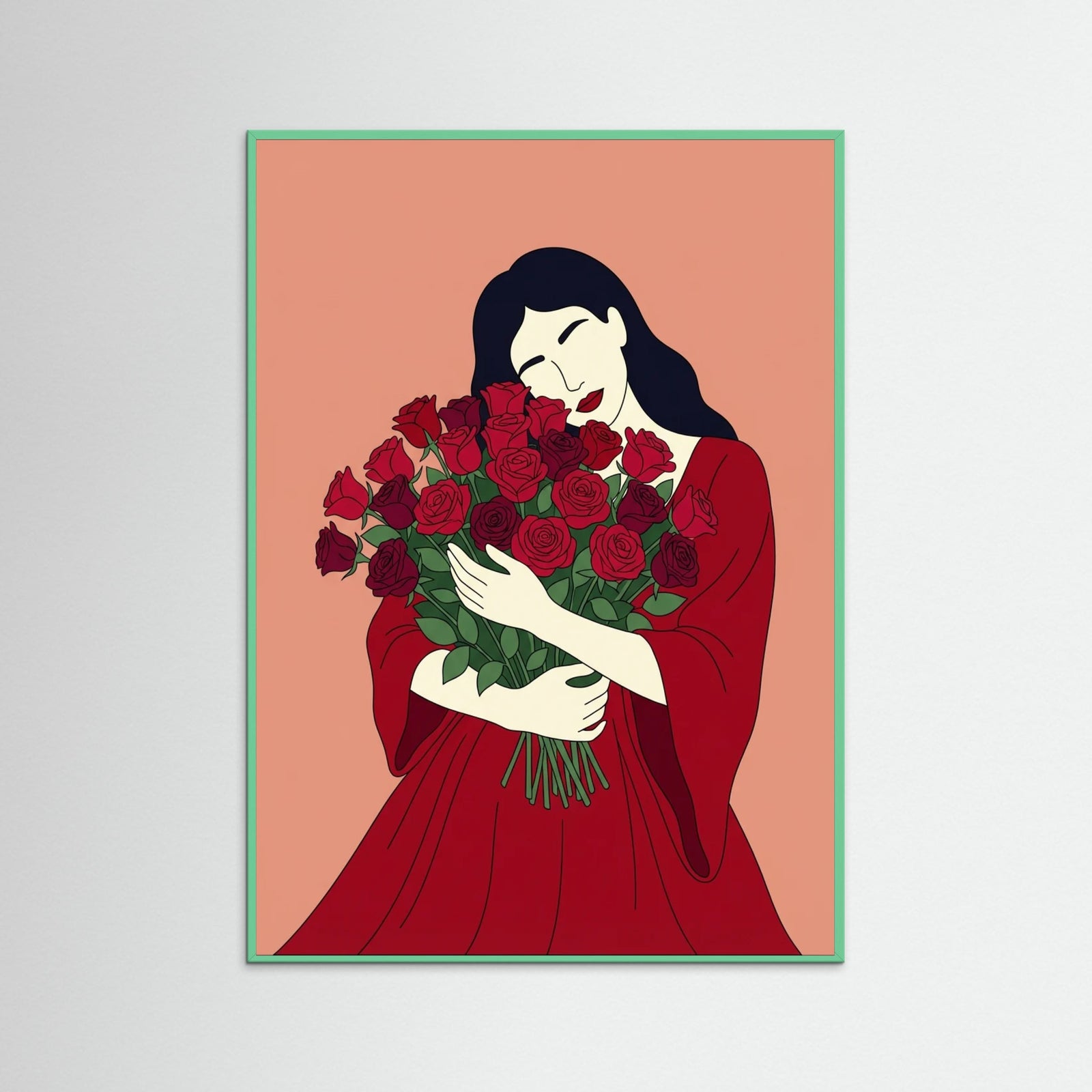 Mint Wood Rose Embrace