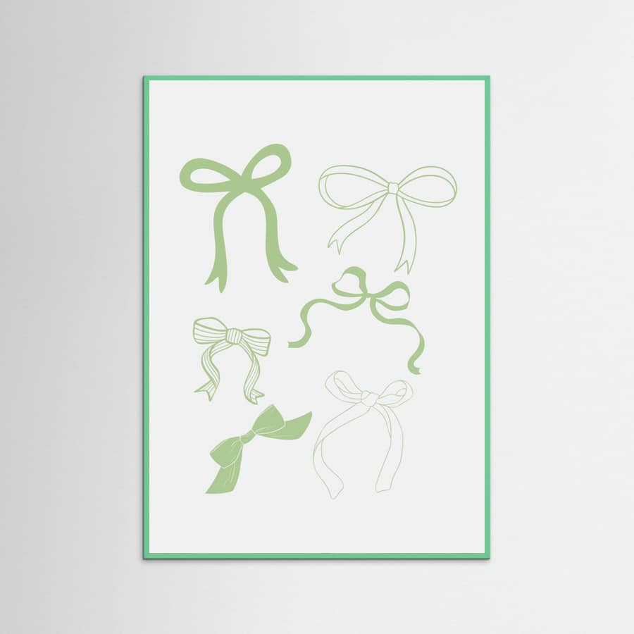 Plakat Sage Green Bows – plakat i druk artystyczny