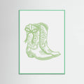 Sage Green Cowgirl Boots with Bow Poster – Poster und Kunstdruck