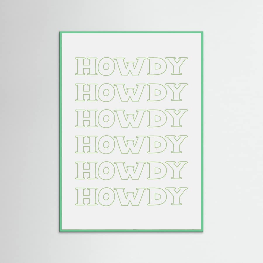 Plakat Sage Green Howdy – plakat i druk artystyczny