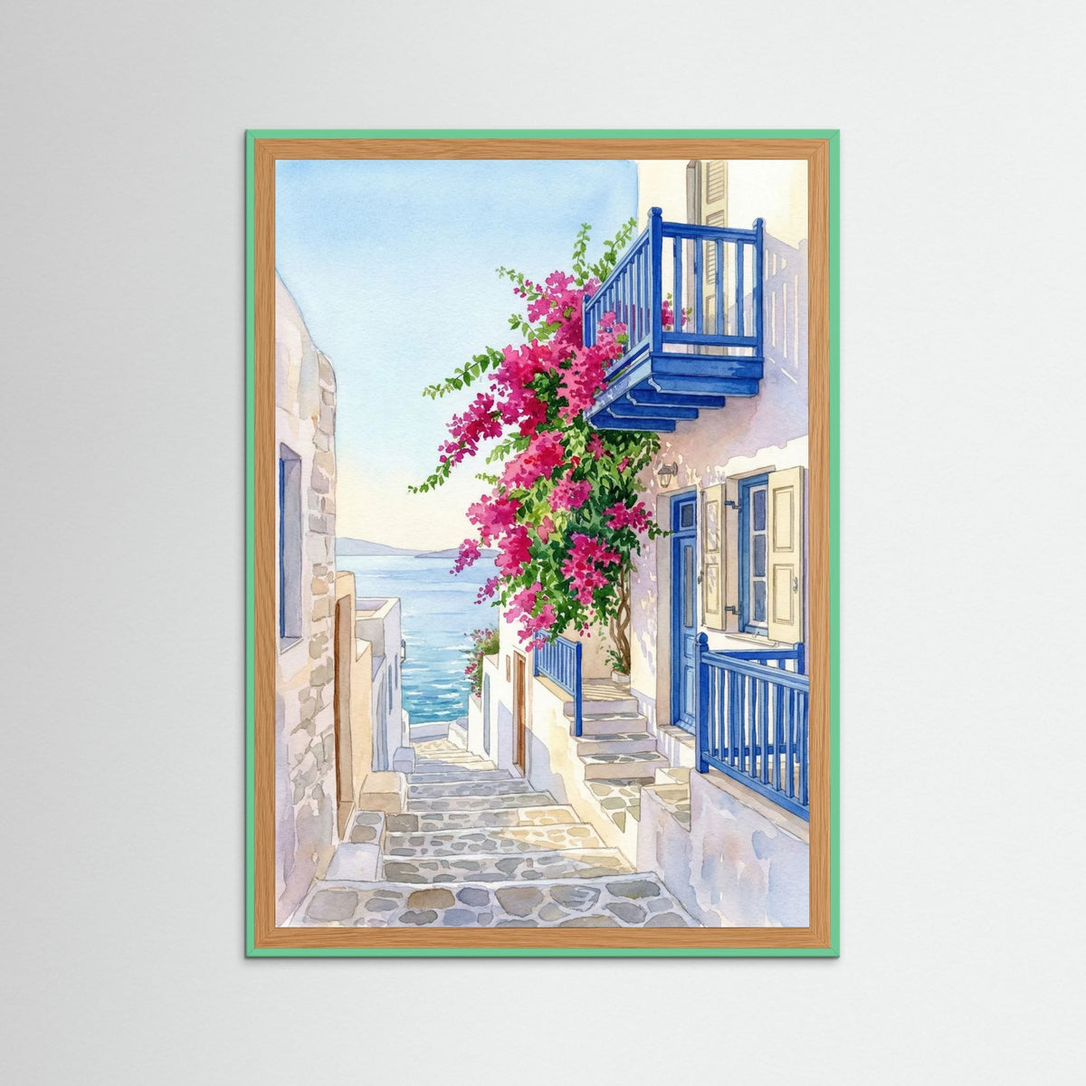 Mint Wood Santorini Bloom