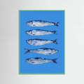 Poster Sardines on Blue – poster e stampa artistica