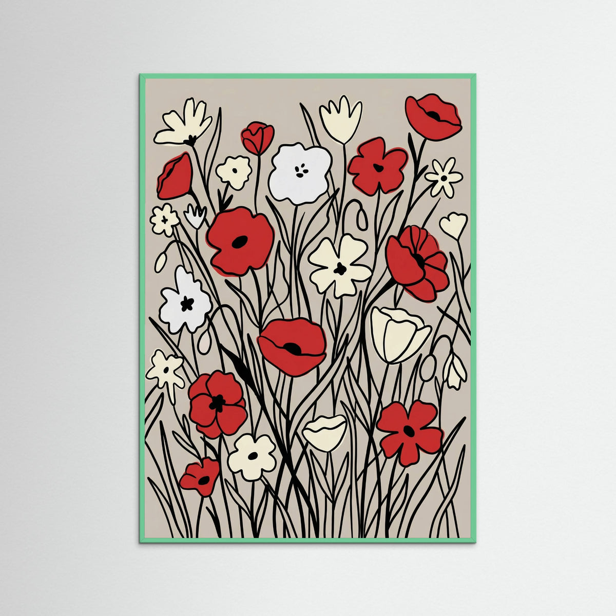 Mint Wood Scarlet Arrangement