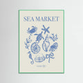 Sea Market Blue Artprint Poster – plakat og kunsttryk