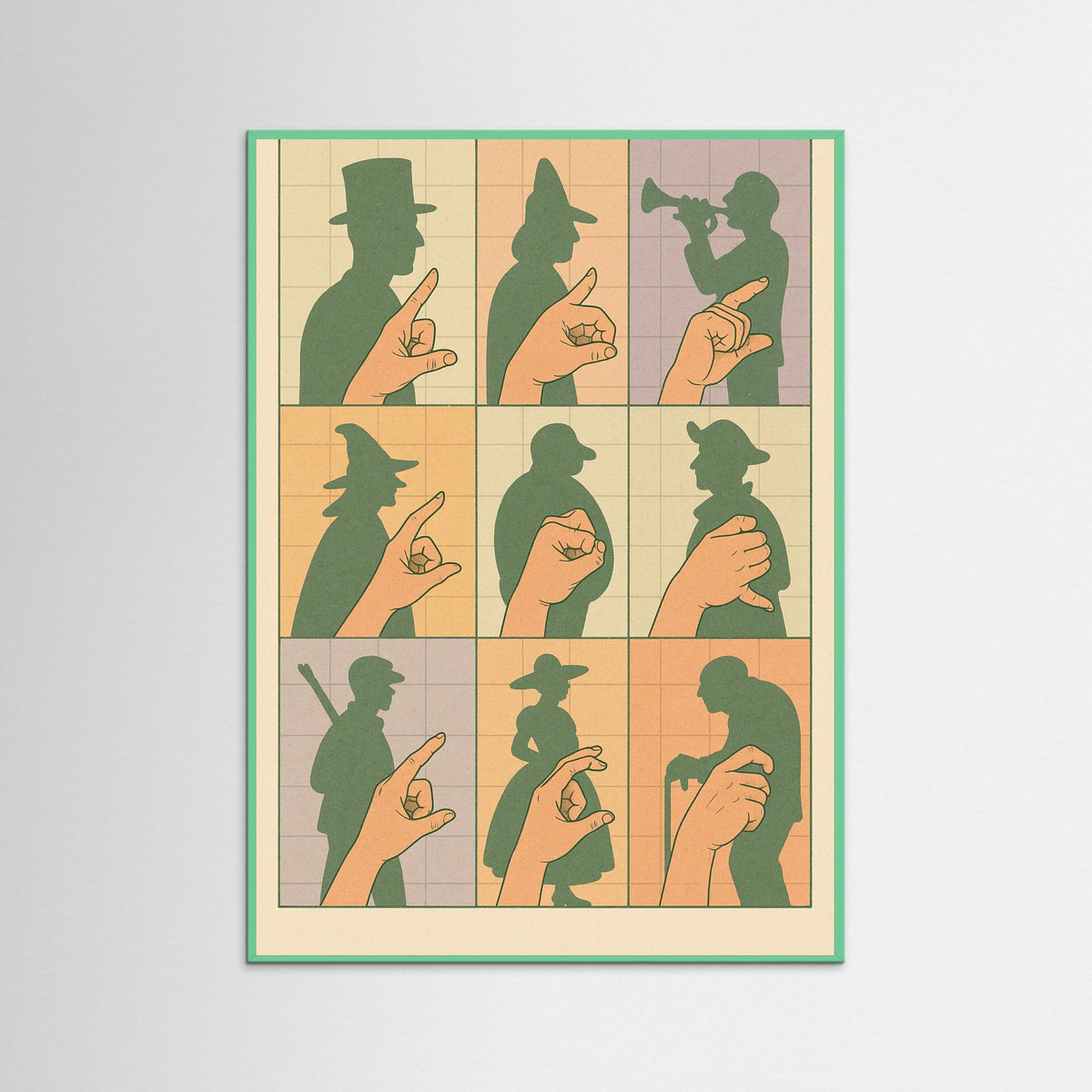 Mint Wood Shadow Puppets