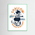 Mint Wood Shallow Whiskey & Records Dive Bar Music Mermaid Poster