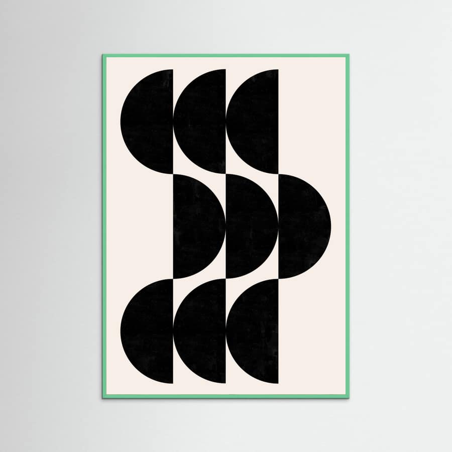 Mint Wood Shape By Cats and Dotz 30 X 42 Inches Textured Black Poster