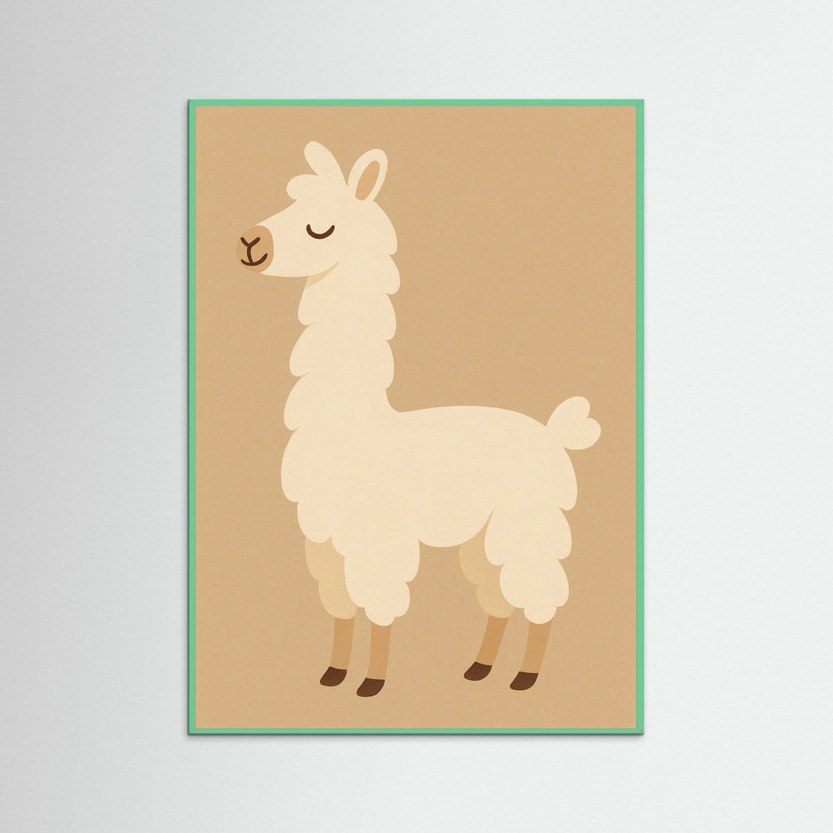 Mint Wood Sleeping Llama