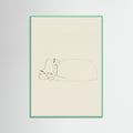 Mint Wood Slumbering Feline Grace