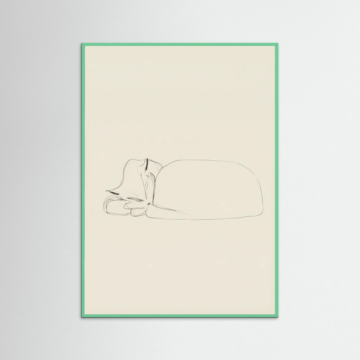 Mint Wood Slumbering Feline Grace