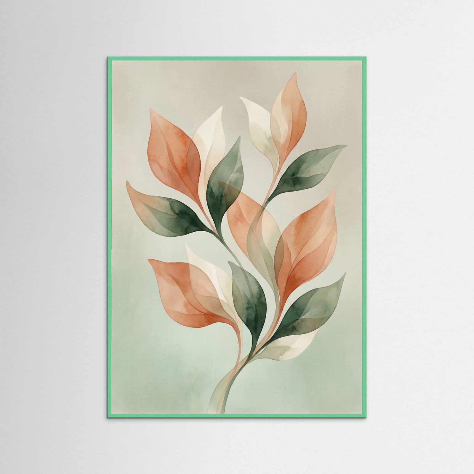 Mint Wood Soft Floral Abstraction