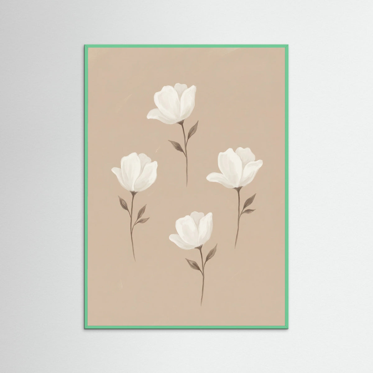 Mint Wood Soft Floral Arrangement Beige