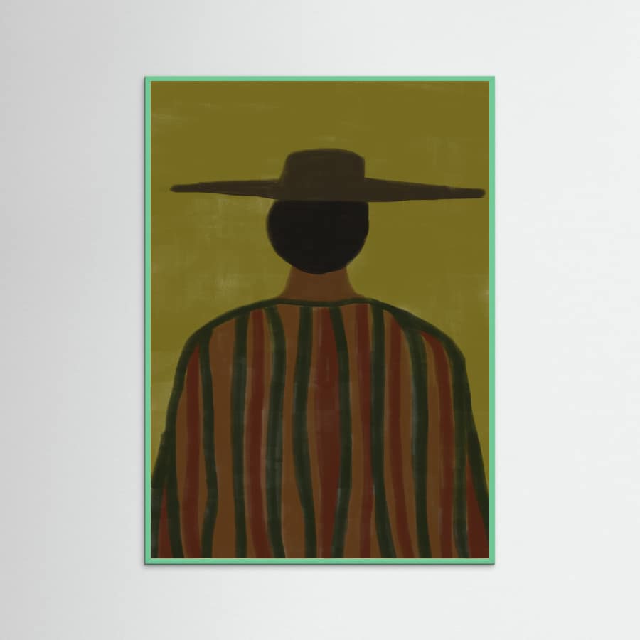 Southwester Man with Hat Poster – plakat og kunsttryk