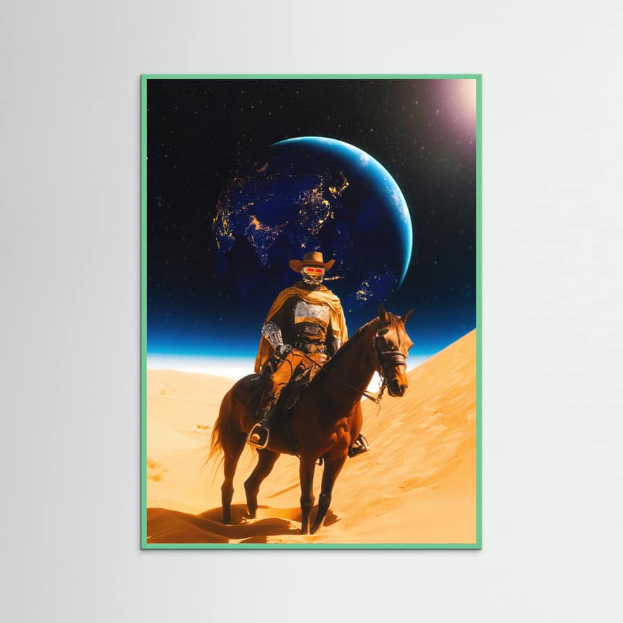 Mint Wood Space Cyborg Poster