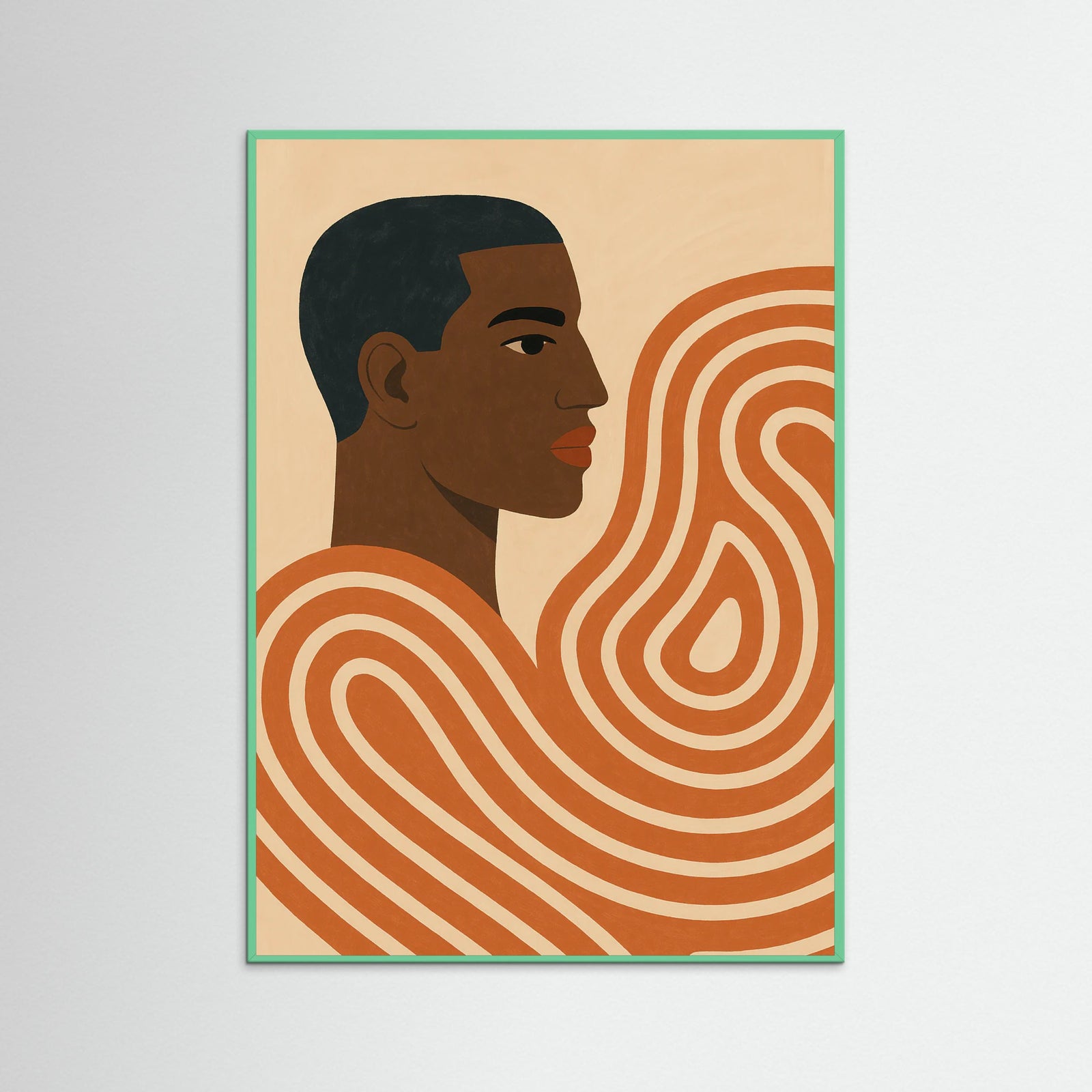 Mint Wood Spiral Elegance