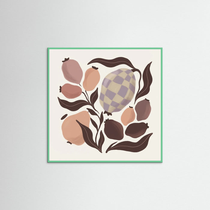 Mint Wood Square Abstract Botanical Harmony