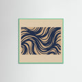 Mint Wood Square Abstract Currents