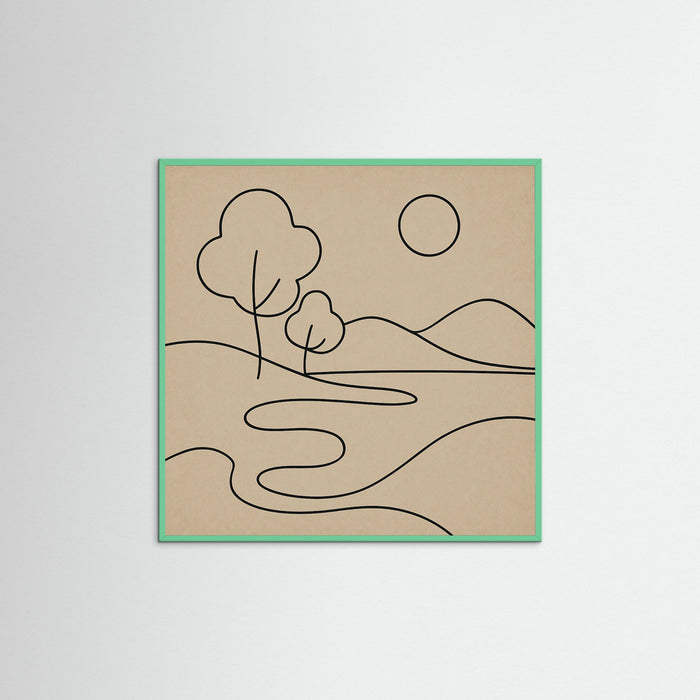 Mint Wood Square Abstract Embrace
