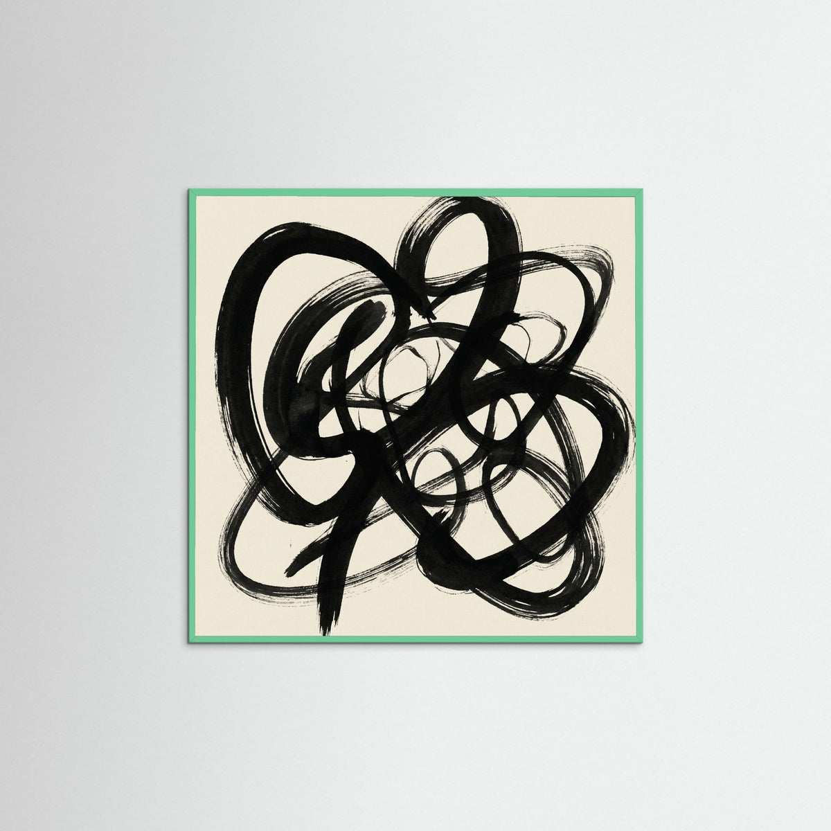 Mint Wood Square Abstract Gestures