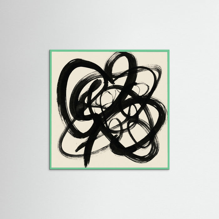 Mint Wood Square Abstract Gestures