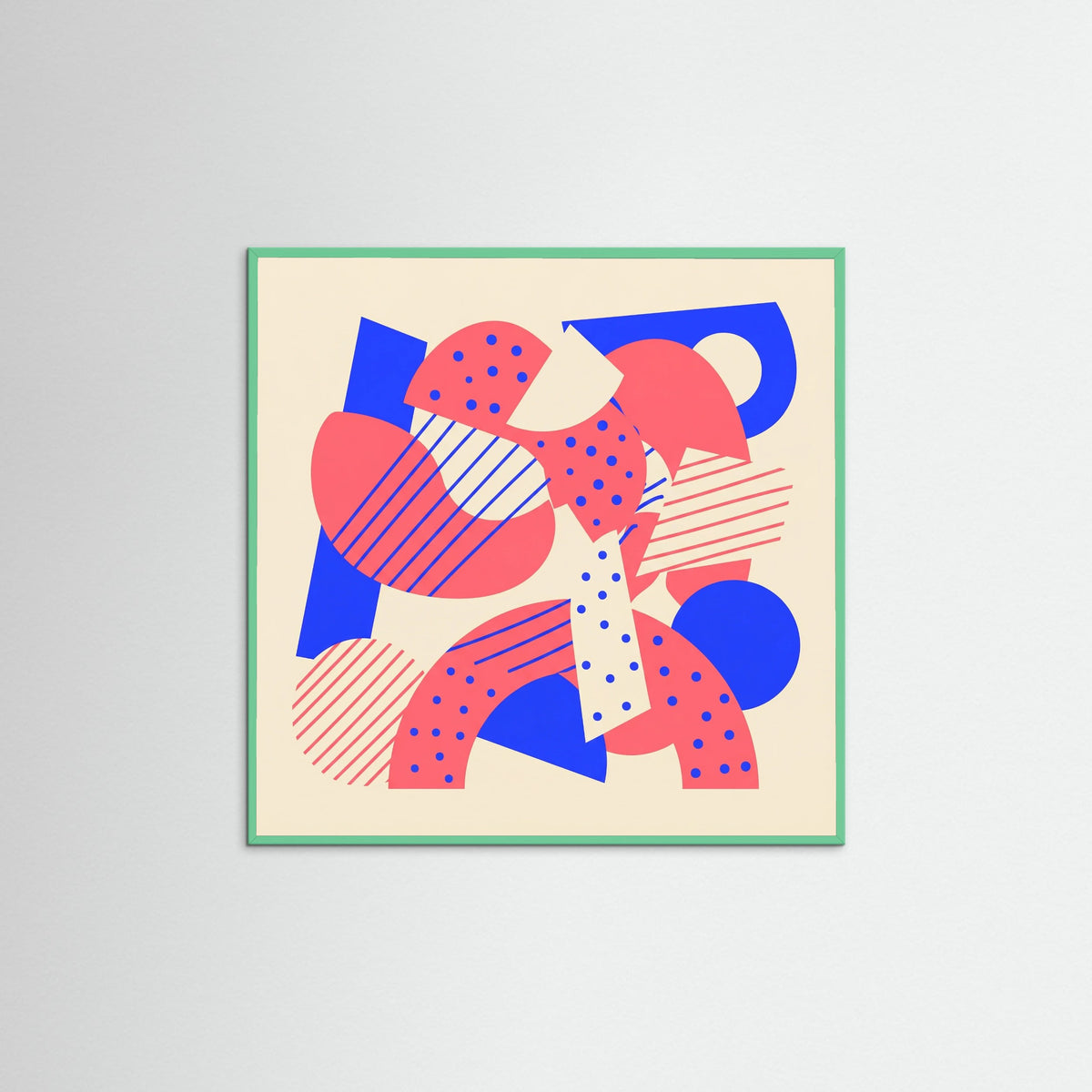 Mint Wood Square Abstract Playfulness