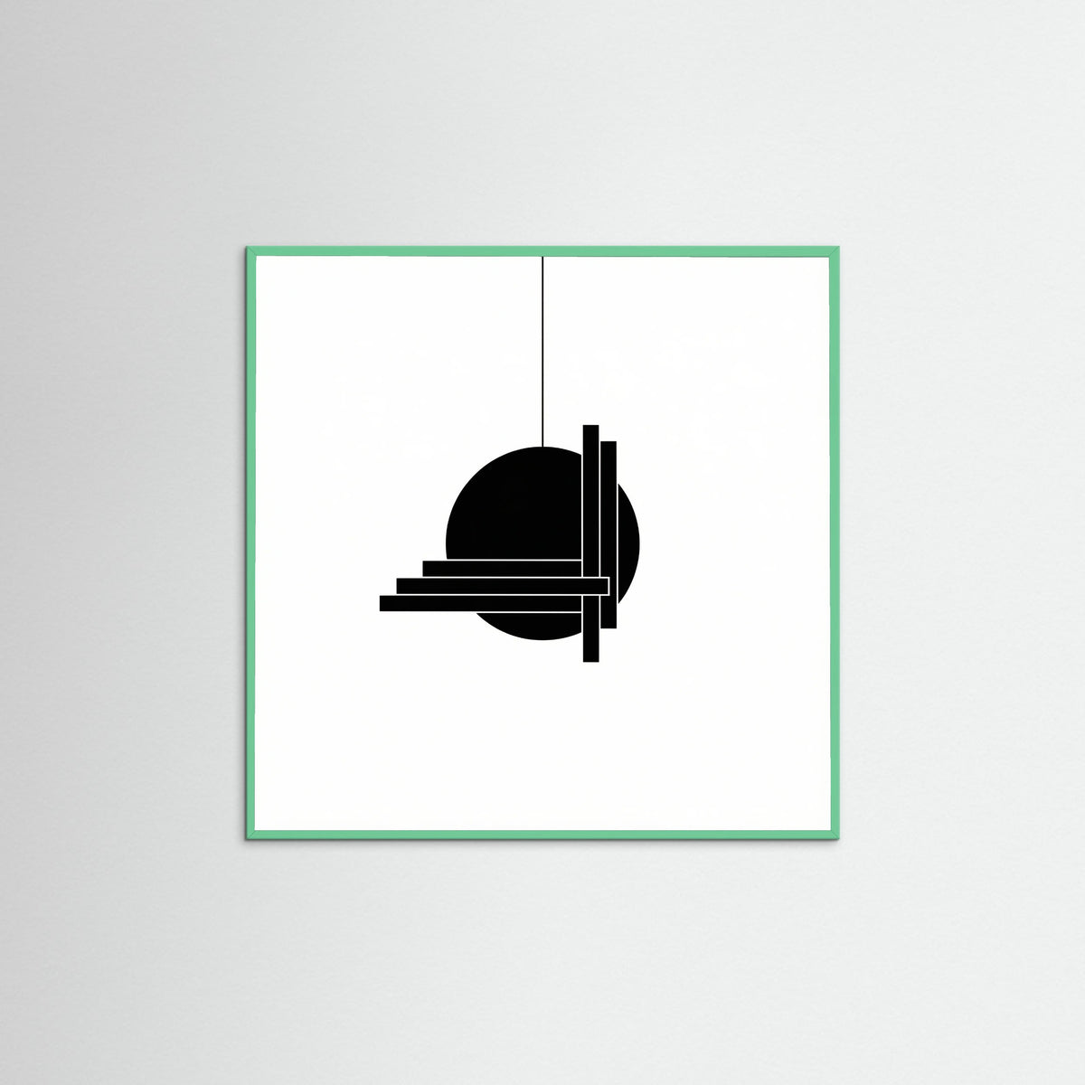 Mint Wood Square Art Print Beige