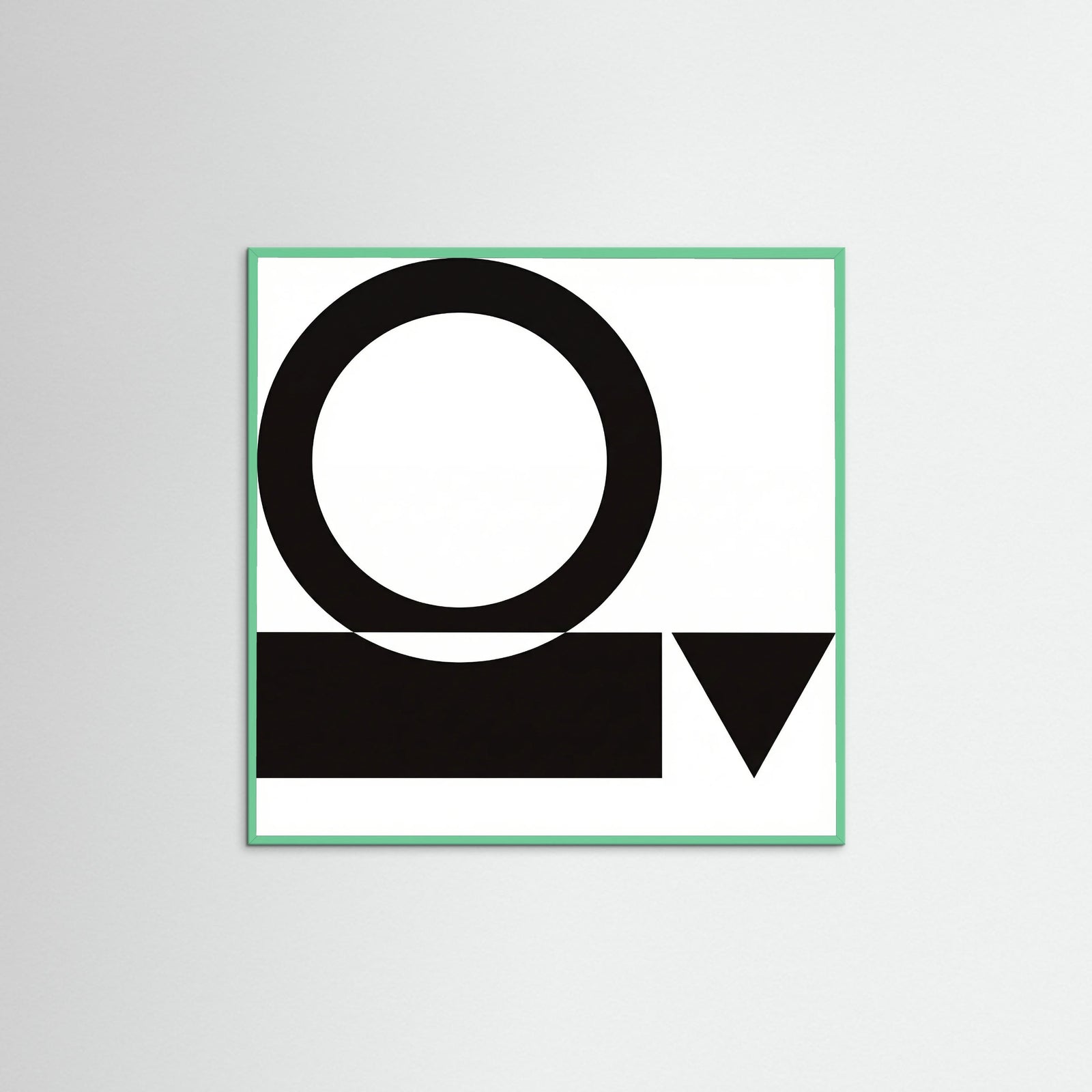 Mint Wood Square Art Print Beige