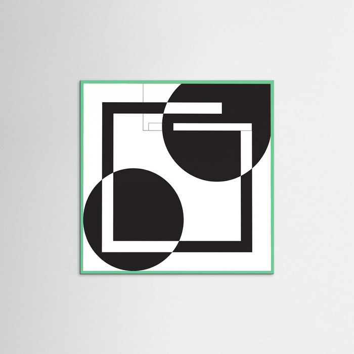 Mint Wood Square Art Print Beige