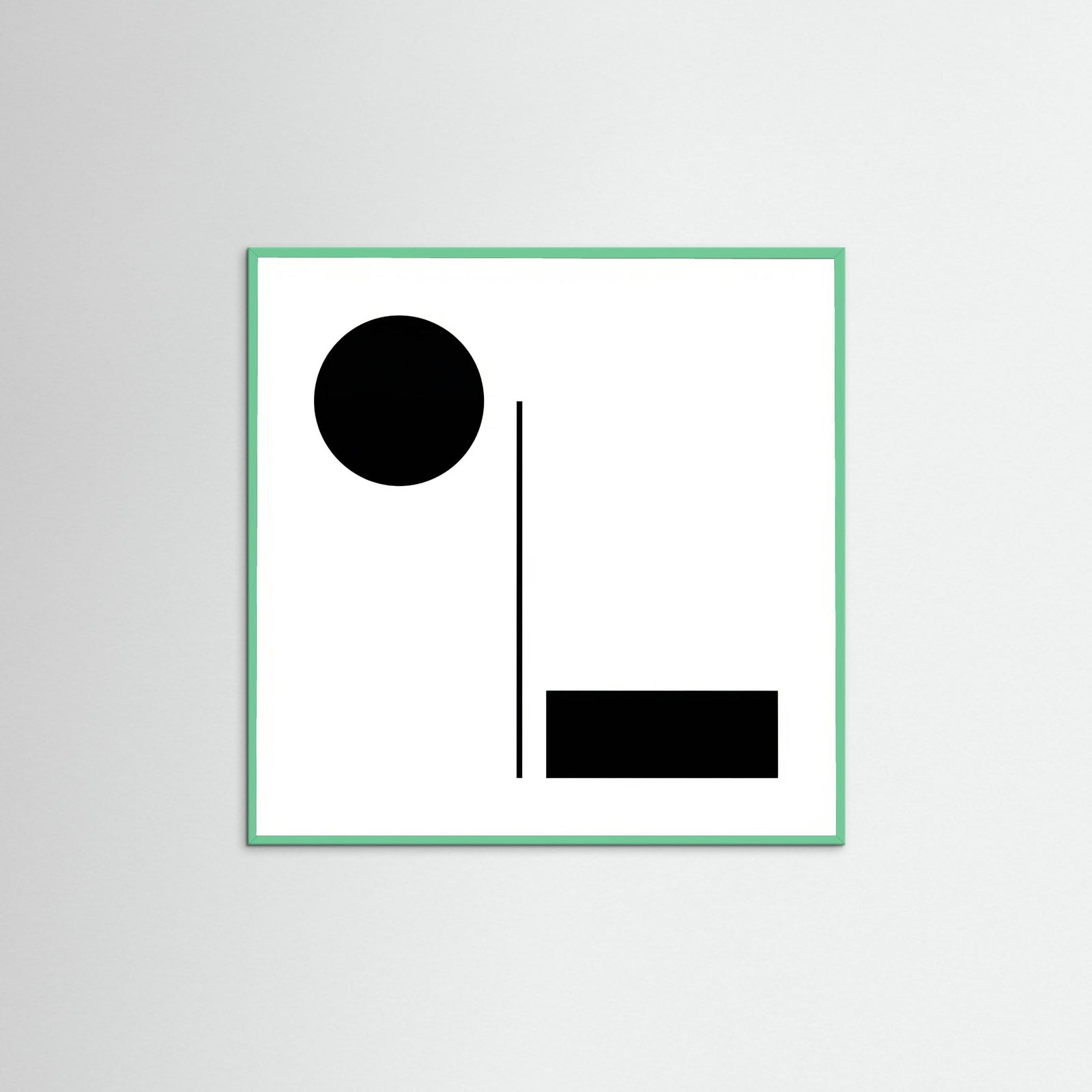 Mint Wood Square Art Print Beige