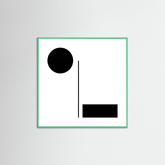 Mint Wood Square Art Print Beige