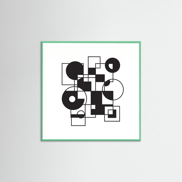 Mint Wood Square Art Print Beige
