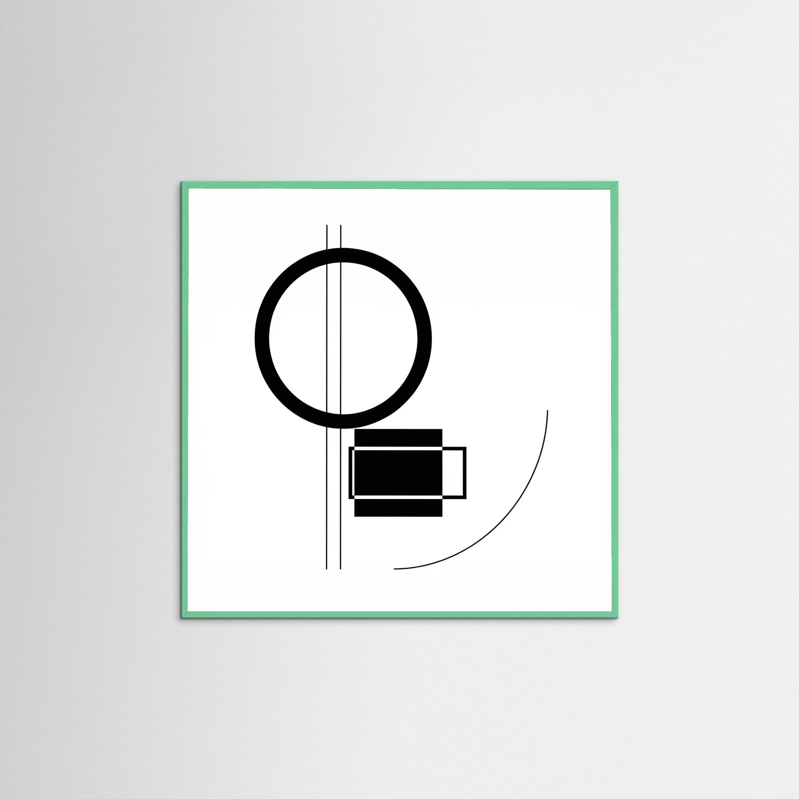 Mint Wood Square Art Print Beige