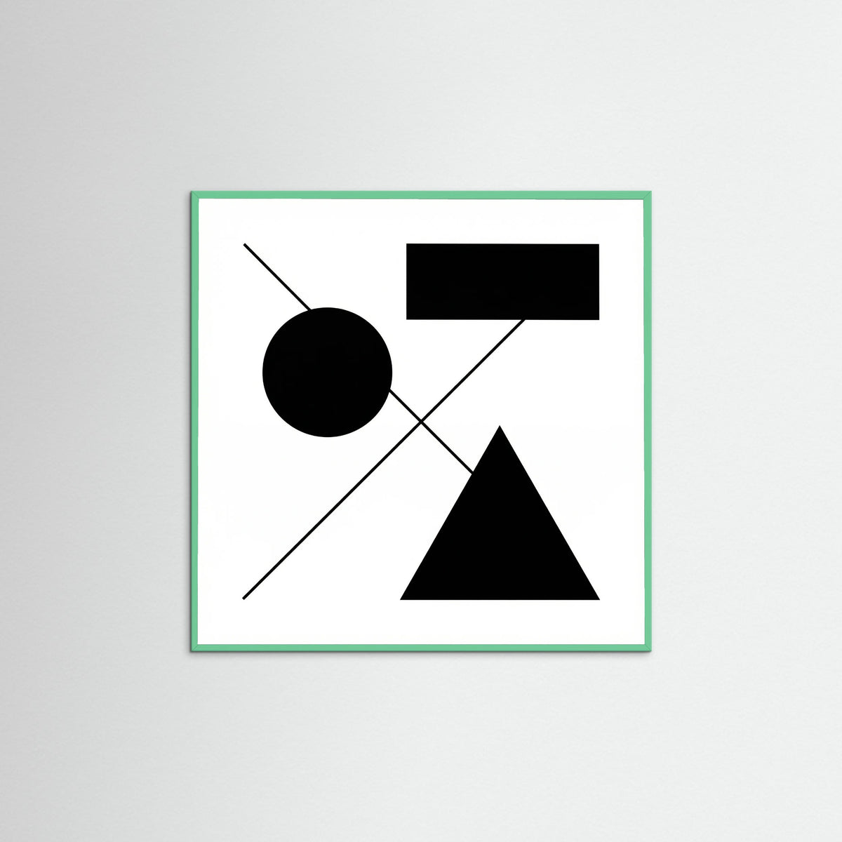 Mint Wood Square Art Print Beige