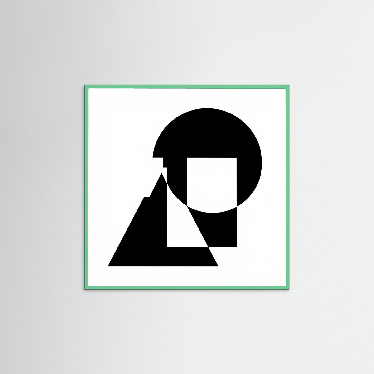 Mint Wood Square Art Print Beige