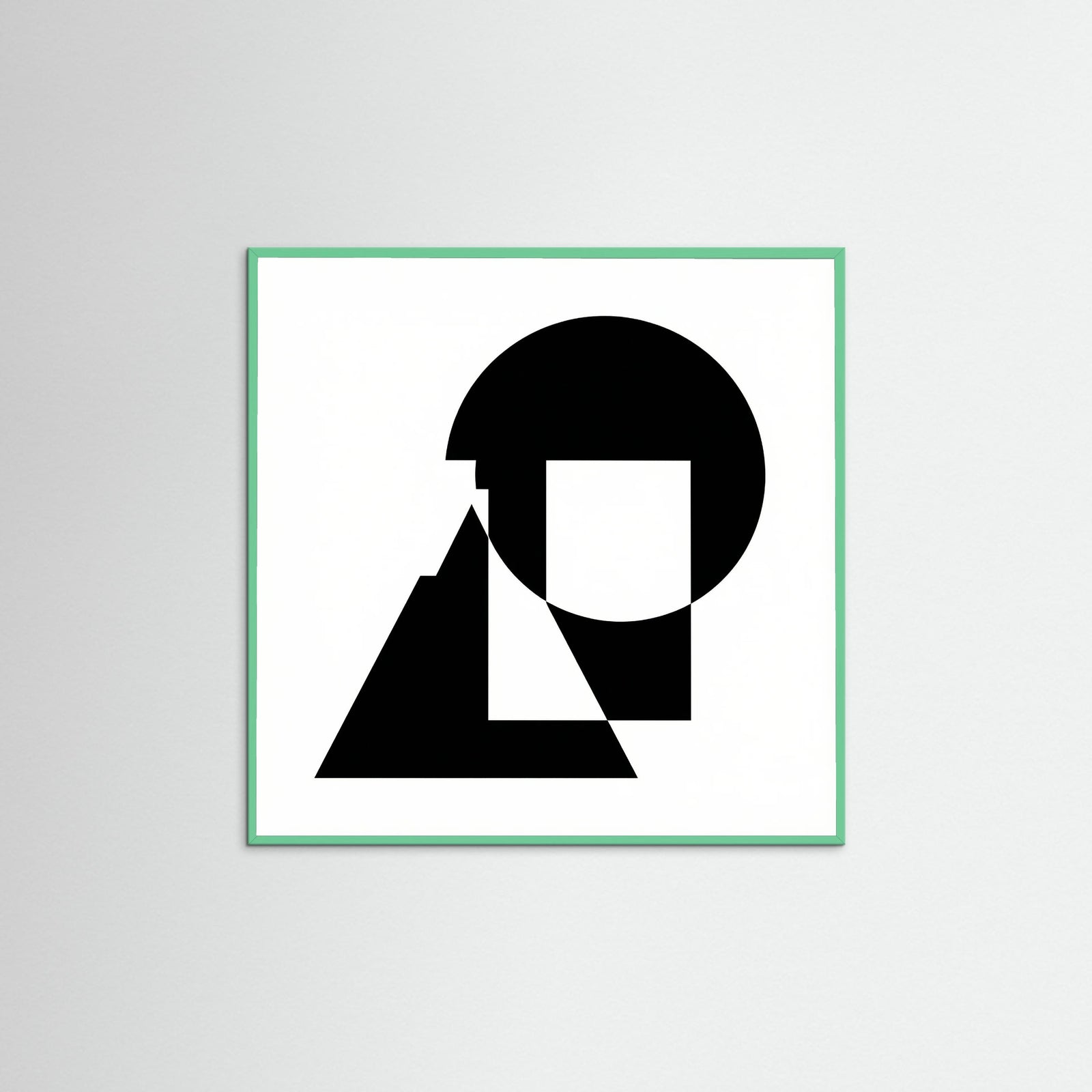 Mint Wood Square Art Print Beige