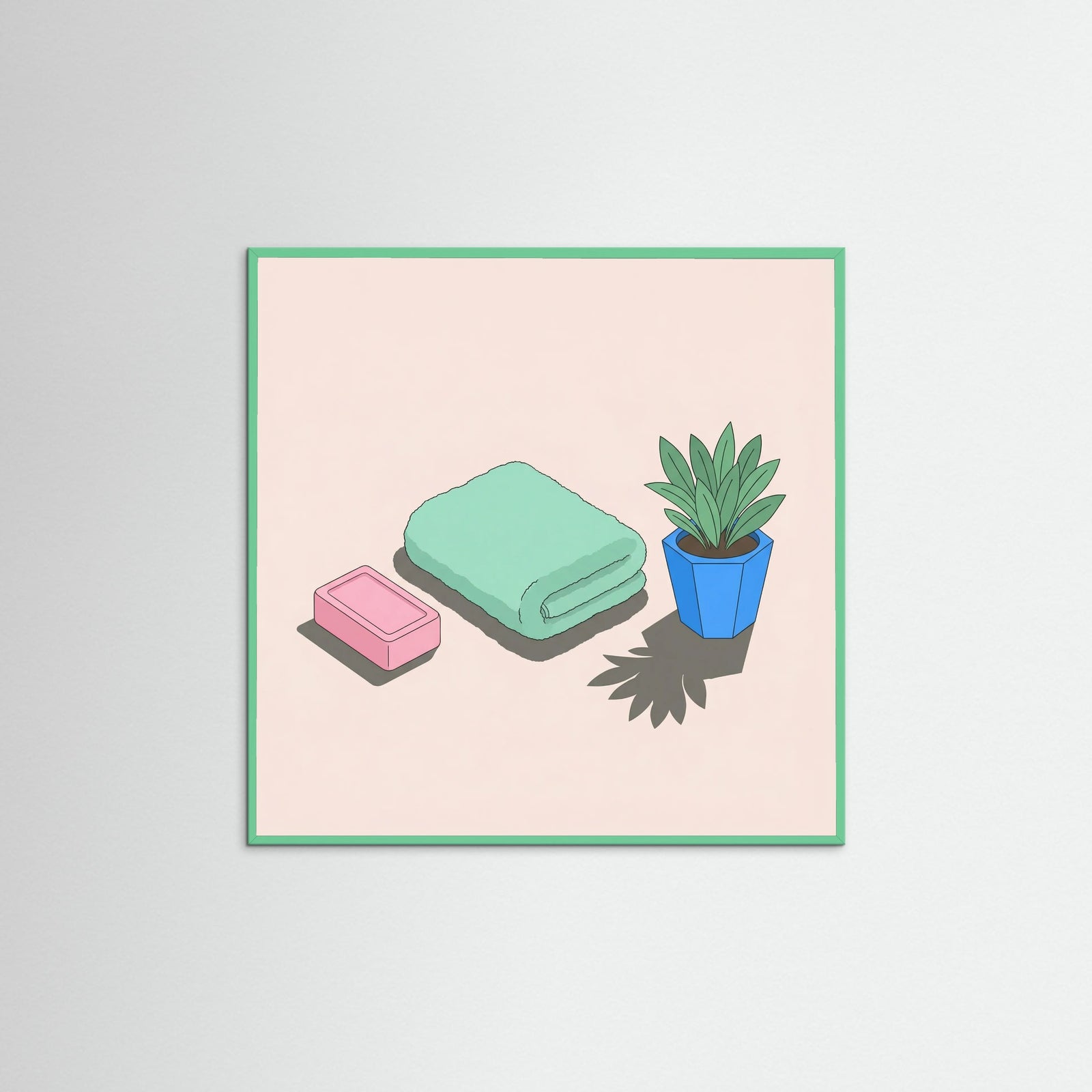 Mint Wood Square Bathroom Essentials