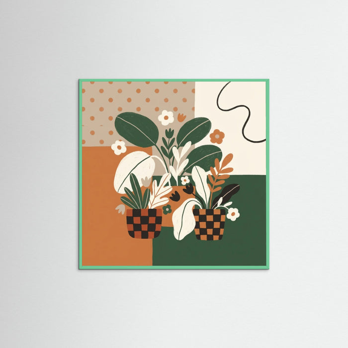 Mint Wood Square Boho Bloom