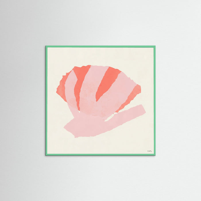 Mint Wood Square Coral Bloom