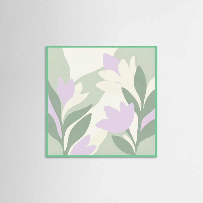 Mint Wood Square Coral Bloom