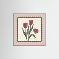 Mint Wood Square Crimson Bloom