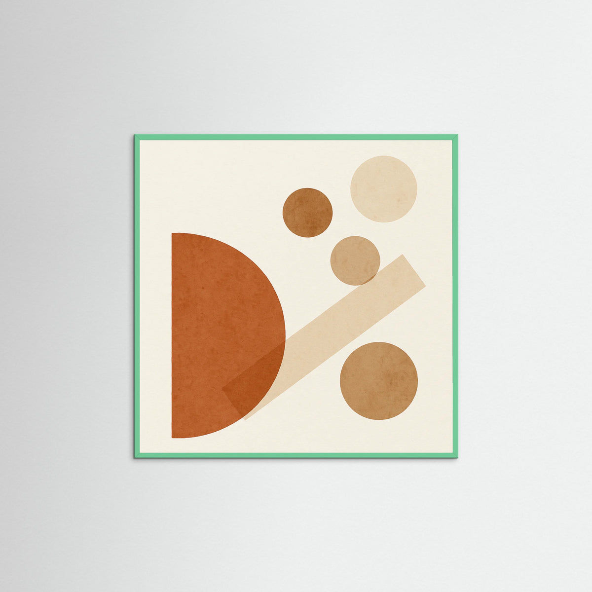 Mint Wood Square Earth Tones