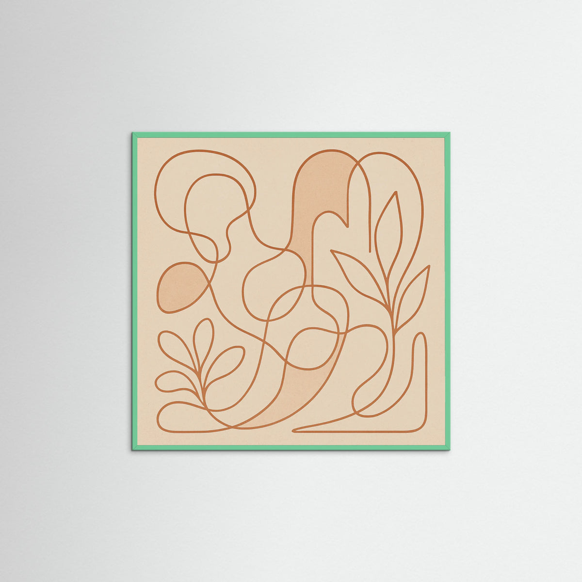 Mint Wood Square Entwined Faces