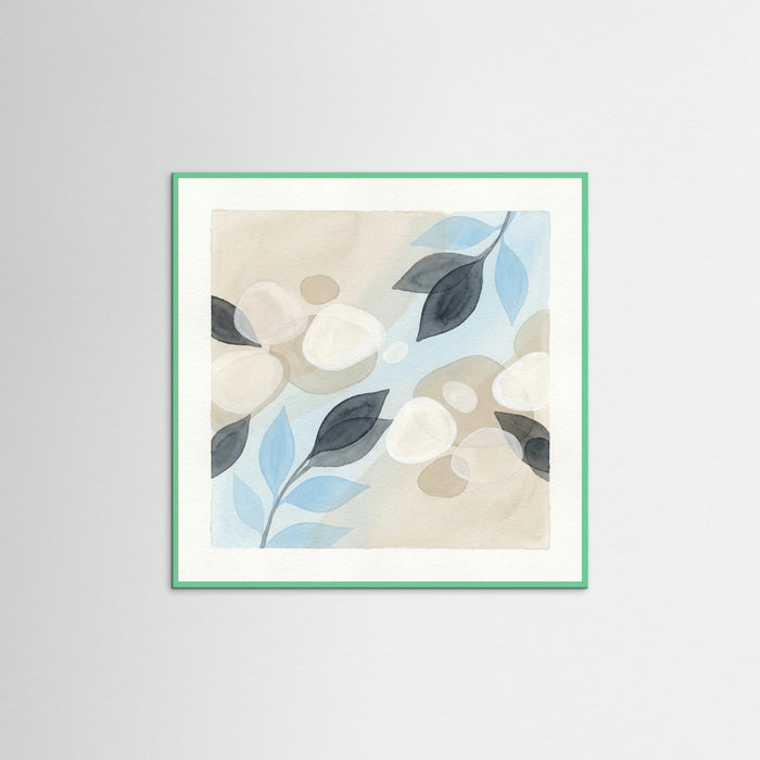 Mint Wood Square Floral Drifts