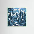 Mint Wood Square Fragmented Harmony