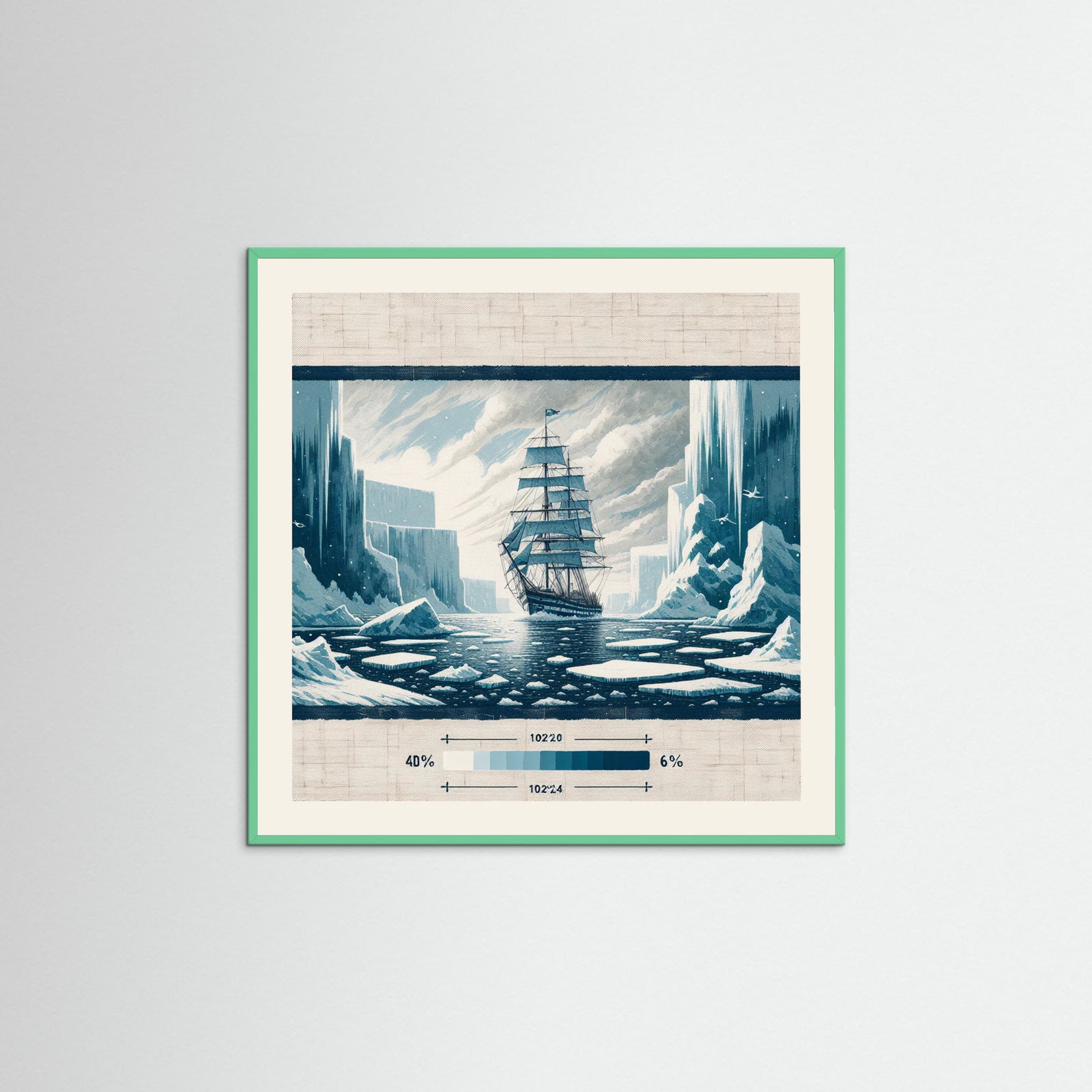 Mint Wood Square Frosted Voyage