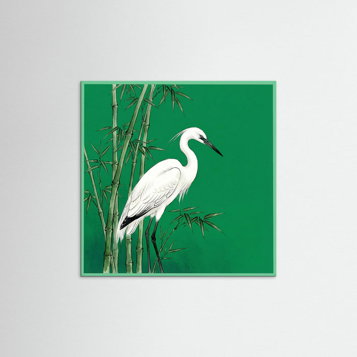 Mint Wood Square Golden Cranes