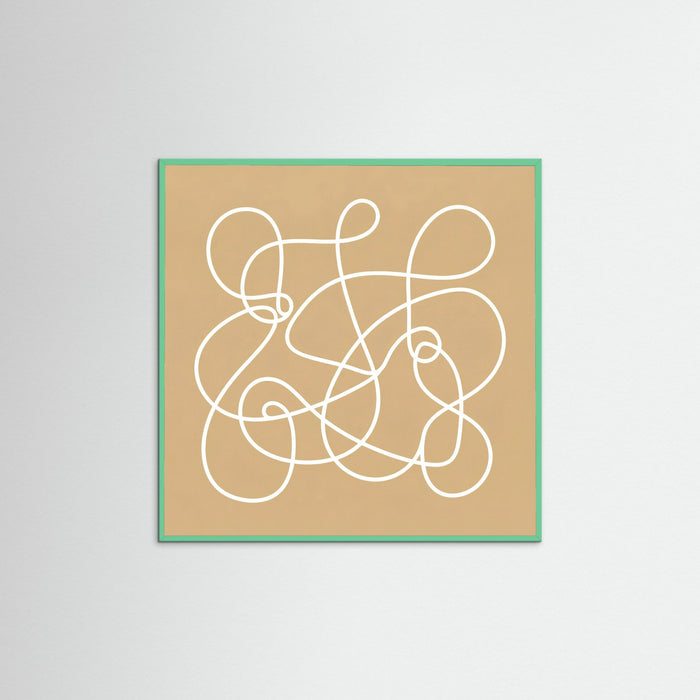 Mint Wood Square Golden Glyphs